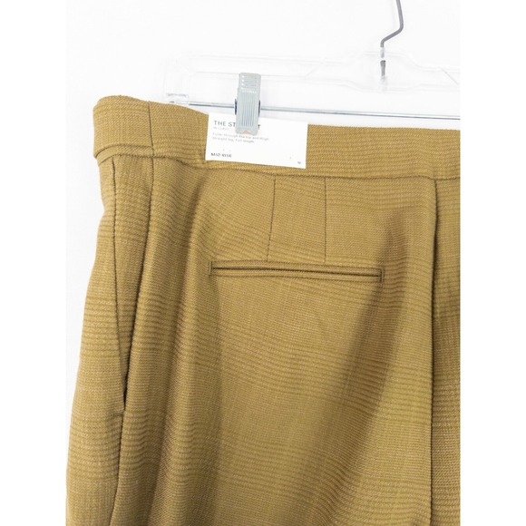 Ann Taylor Curvy Fit Dress Pants Size 12 Mustard Straight Full Length Mid Rise - Picture 3 of 9